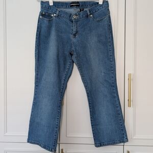 Express Cropped Blue Denim Women's Jeans 11/12 Mid Rise